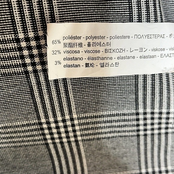 Zara Glen Plaid Cropped Trouser Dress Pants Black White Womens Size 12 - Picture 6 of 8